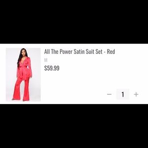 satin pant suit set